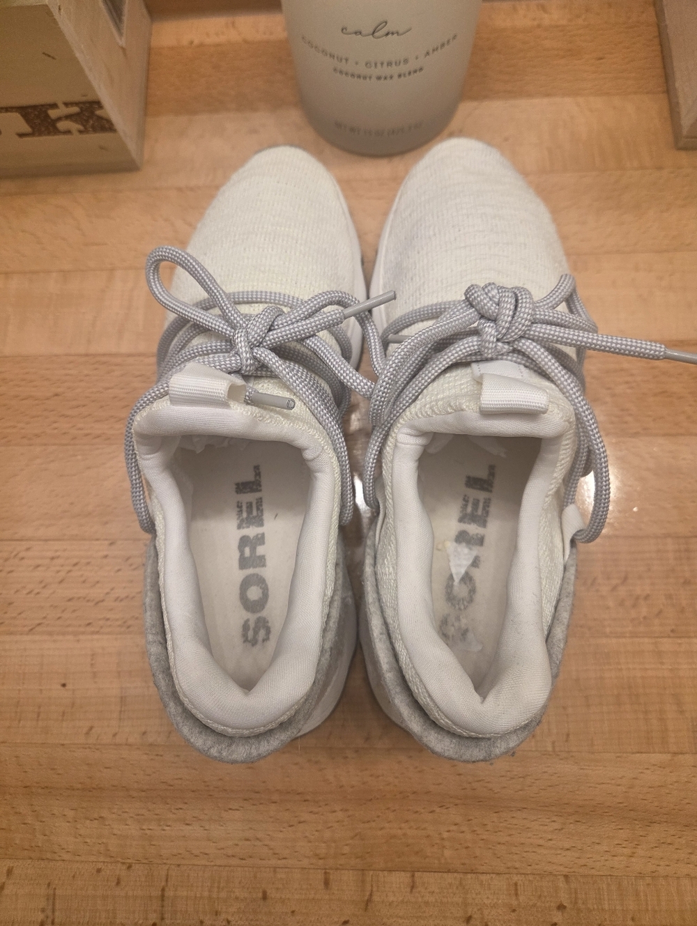 Sorel Kinetic Lace Sneaker White/Gray Women's Size 8 - Picture 5 of 10